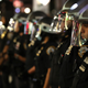New York Police Department (NYPD) officers gather during a rally on May 31, 2020, in New York City.